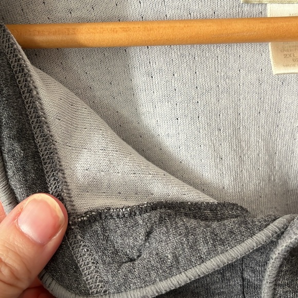 LL Bean Dark Gray Distressed Oversized Long Sleeve Henley Shirt Size 2XL Tall - Picture 6 of 15